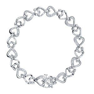 Maulijewels Mother & Child 0.10 Ct Diamond 925 Sterling Silver Linked Bracelet